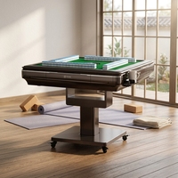 Table de Mahjong Intelligente Automatique pour 4 Joueurs en Métal, Design Moderne et Luxueux, Pieds Pliants en Acier Inoxydable, Alimentation USB Universelle