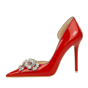 2025 New Materials Women's Sexy High Heels Crystal Shallow Bow Sandals Fashion Trend Spring - Product Image 3
