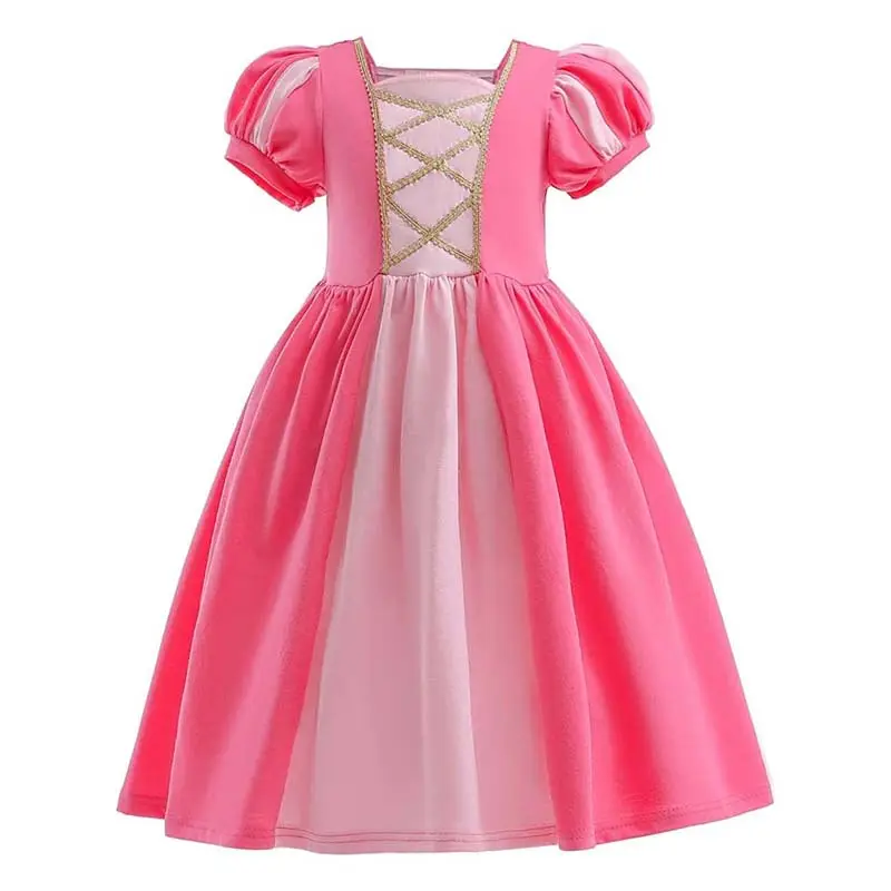 2023 Geburtstags feier Festzug Cosplay Ballkleid Mädchen rosa Prinzessin Kleid GPHC-007