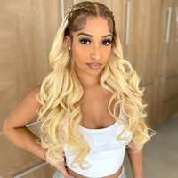 Perruques de cheveux humains avant de lacet bon marché avec racine foncée blonde péruvienne 613 60 perruques juives casher colorées beauté pour les femmes