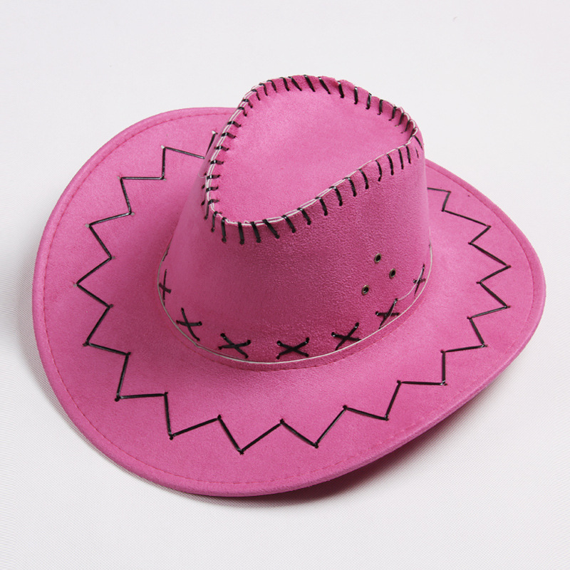 Chapeau de cowboy rose rouge