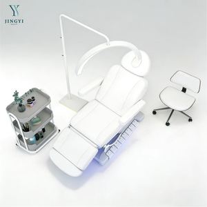 高級モダンホワイトゴールド美容サロン家具ビューティー4モーター電動フェイシャルマッサージベッドテーブルチェアフェイシャルスパまつげベッド - Product Image 6