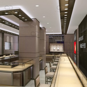 Espositore di gioielli Boutique di alta qualità Design della porta del controsoffitto vetrina in vetro negozio di ristrutturazione showroom layout interior design - Product Image 4