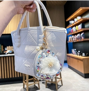 <span class=keywords><strong>Porte</strong></span>-<span class=keywords><strong>clés</strong></span> miroir de maquillage clouté de diamant de <span class=keywords><strong>luxe</strong></span> léger, petit pendentif sac cadeau pour <span class=keywords><strong>femme</strong></span> - Product Image 3