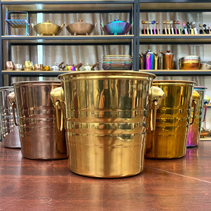 Thép không gỉ dày Round-Head Champagne Cooler xách tay mini Xô đá - Product Image 1