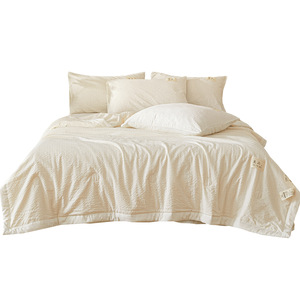 Summer Seersucker Soybean Fiber <b>Quilt</b> 128x68 Reactive Dyeing Washable Home Use <b>Single</b> Dormitory Thin Air Conditioned Bedding - Product Image 1