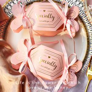 Custom Logo Creative Gold Foil Pentagonal <strong>Heart</strong> Unique <strong>Shape</strong> Wedding Paper Candy <strong>Box</strong> - Product Image 4