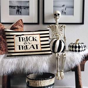 RABUSOFA-Almohada decorativa para exteriores, funda de cojín de acuarela con rayas de murciélago, para Halloween, 12x20 pulgadas - Product Image 2