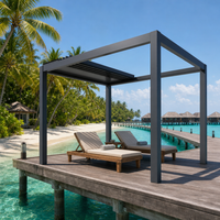Auvents rétractables en aluminium pour pergola, gazebo résistant aux intempéries pour la protection UV extérieure et protection contre la pluie