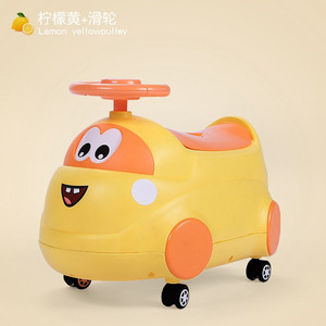 Siège de toilette pour tout-petits en plastique épais, design dessin animé avec volant et roues, couleur rouge - Product Image 3