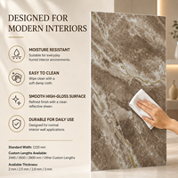 Panneau mural en onyx cristal brun MORLENX, feuille de marbre PVC haute brillance pour projet d'aménagement intérieur de spa de luxe