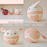 Porte-clés personnalisé en tricot doux et écologique, double face, avec figurine mignonne en peluche, breloque de personnage d'anime, marchandise de jeu, OEM