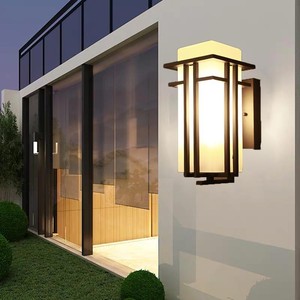 Nouvelle applique murale extérieure de style chinois E27 avec abat-jour en verre, étanche et antirouille, pour jardin, cour, couloir, portail - Product Image 5