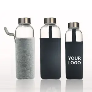 JM LFGB 500ml Best Seller bottiglie di acqua in vetro trasparente con chiusura ermetica in acciaio inossidabile
