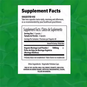 <span class=keywords><strong>Moringa</strong></span> Zaadolie Capsules Organisch Kruidensupplement Voor Immuunondersteuning Voor De Gezondheid Van Het Haar 30 Capsules - Product Image 4