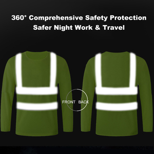 Camisetas de Manga Larga Reflectantes y Transpirables de Poliéster al por Mayor, Camisetas de Alta Visibilidad Aptas para Operaciones de Tráfico Vial - Product Image 3