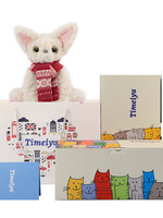 TIMEIYA Peluche chat allemand blanc en fourrure courte, compagnon de sommeil réconfortant, oreiller, poupée 31cm-50cm