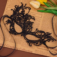 Masque de mascarade demi-visage en résine noire avec voile plumes et papillons, masque mystère pour les yeux, pour fêtes et événements annuels, tendance nationale quatre saisons
