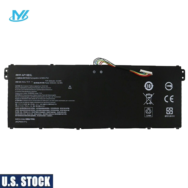 USA in Stock MYiYAE AP19B5L Laptop Battery for Acer Aspire 5 A515-43 A515-43-ddr4 Sp314-21n-r5fr Av15-51 Series