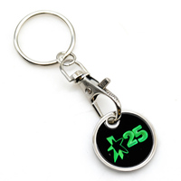 Porte-clés jeton de chariot de supermarché en acier inoxydable avec logo personnalisé et impression UV