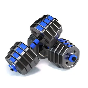 Customized octagonal adjustable dumbbell set for weight lifting exercise arms muscle gym equipment accessories