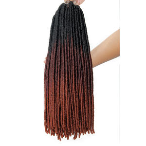 Nuevas trenzas 18 "Straight Gypsy Locs 3 <span class=keywords><strong>Tone</strong></span> Ombre Goddess Faux Locs Extensiones de cabello Trenzas sintéticas de ganchillo - Product Image 5
