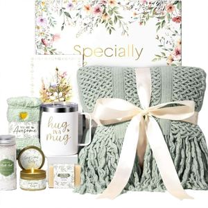 Green Plant and Floral <b>Gift</b> Box Set for Women with Scented Cle Tumbler Socks Spa Basket Mother's Day Vale - Product Image 2