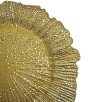 Assiettes de présentation de luxe en plastique PS durable, or et argent, à motif personnalisé, pour service de poisson, hôtels et fêtes, Marque WOJU