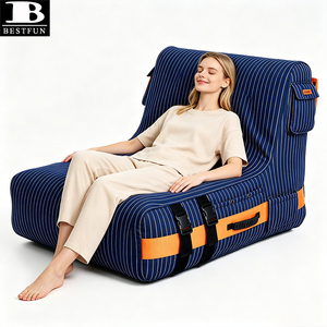 Chaise longue gonflable de luxe résistante à l'eau, canapé-lit flottant pour piscine avec housse en tissu pour patio, jardin, camping, maison - Product Image 1