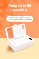 Hydropulseur intelligent rechargeable par USB avec support de brosse à dents, batterie intégrée 2000 mAh, portable pour la maison, les voyages et la voiture, OEM ODM