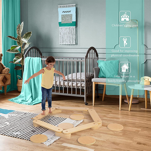 Chuangxin – meubles Montessori pour tout-petit, planche de faisceau d'équilibre pour enfants, jeu de pierres à marcher, planche en bois pour l'entraînement de l'équilibre des enfants - Product Image 5