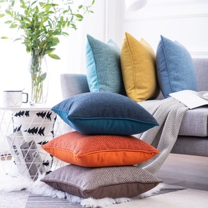 Funda de almohada nórdica de <span class=keywords><strong>lino</strong></span> <span class=keywords><strong>lavado</strong></span>, funda de cojín con borde de presión, para decoración del hogar - Product Image 6