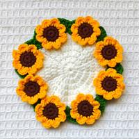 Juego de Posavasos de Flores de Ganchillo, Posavasos de Algodón con Diseño Floral 3D, Decoración Boho para Mesa de Café