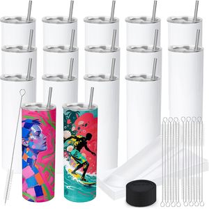 Sublimation <b>Mugs</b> 20 Oz Stainless Steel Vacuum Flask Thermos Lid Straw Eco-Friendly <b>Large</b> Capacity Thermal Insulation 12-24 Hours - Product Image 1