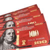 Billet de 100 dollars américain en or rouge spécial, argent cadeau pour souvenir, argent de jeu pour le plaisir, monnaie dorée