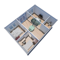 Maison préfabriquée de haute qualité avec salle de bain, 3 chambres, 40 pieds, maisons modulaires préfabriquées en Chine