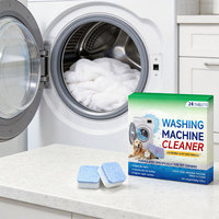 Tablettes Nettoyantes Écologiques pour Lave-linge 30-50% d'Ingrédients Actifs Éliminent les Odeurs et le Tartre Nettoyage en Profondeur Effervescent