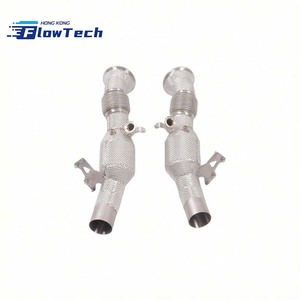 Tube intermédiaire en acier inoxydable avec bouclier thermique et finition sablée pour Ferrari 296 GTB 2.9T V6 hybride - Product Image 2