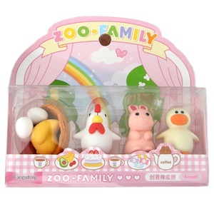 4 pièces/boîte Gommes à effacer en forme d'animaux de la ferme mignons et amusants, papeterie créative pour étudiants, gommes à effacer pour crayons, cadeaux pour enfants, fournitures scolaires - Product Image 5
