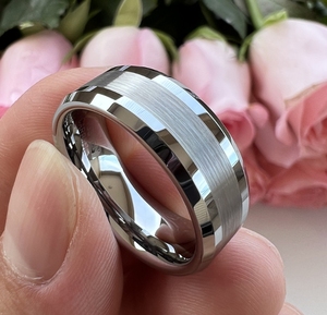 Venta al por mayor 6mm 8mm plata carburo de tungsteno <span class=keywords><strong>anillo</strong></span> para hombres mujeres moda compromiso boda banda - Product Image 3