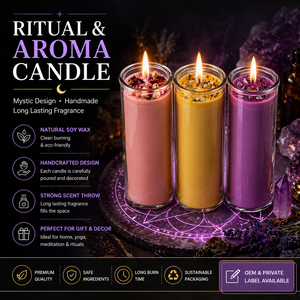 Lilin Aromaterapi Botani Kustom dalam Stoples Kaca Tinggi dengan Bunga Kering, Aroma Geranium Bambu Sweet Dream untuk Hadiah Rumah dan Eceran - Product Image 2