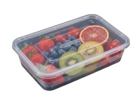 Boîte alimentaire rectangulaire transparente en PP de 650 ml, jetable, de qualité alimentaire, pour conserver la fraîcheur des pizzas et sandwichs, avec logo personnalisé