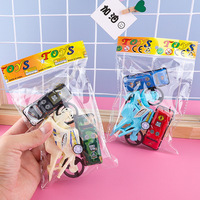 Ensemble de figurines de dessin animé de bus scolaire à moto à montage arrière - un petit cadeau - Voiture jouet pour enfants
