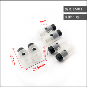 หัวเข็มขัดพลาสติกแบบสปริง รูคู่ ทรงกลม ปรับได้ อุปกรณ์เสริมสำหรับเสื้อผ้า ทนทานต่อการสึกหรอ J2 014 - Product Image 4