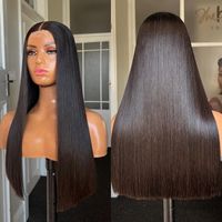Peluca frontal de encaje HD 13*4, cabello humano virgen vietnamita sin procesar de alta calidad, liso, color natural.