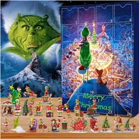 Noel Advent Geri Sayım Takvimi 2026 24 Koleksiyonluk Sürprizler 2D Düz Akrilik Yeşil Bebek Dekor Masaüstü Hediyesi