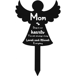 Personnalisé métal jardin miss mémorial signes métal jardin décoration cimetière tombe palque pieu marqueurs métal sympathie jardin pieu - Product Image 3