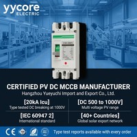 Disjoncteur à boîtier moulé solaire photovoltaïque YYM1 250PV 250A DC MCCB 2 pôles 500V 750V 1000V 20kA CE