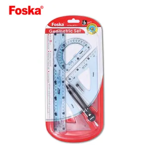 Foska 30CM de plástico Flexible geométrica de la escuela gobernante conjunto