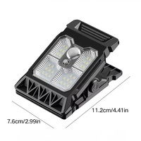 Lampe à clip LED solaire avec détecteur de mouvement humain, allumage et extinction automatiques, étanche, lampe de sécurité extérieure pour jardin, clôture, camping, terrasse